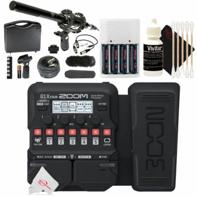 Zoom G1X Four Guitar Multi-Effects Built-In Expression Pedal + Microphone Kit