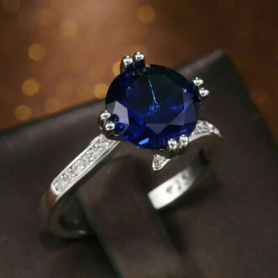Women's Special Engagement Ring 14K White Gold Plated 2.0 Ct Simulated Sapphire