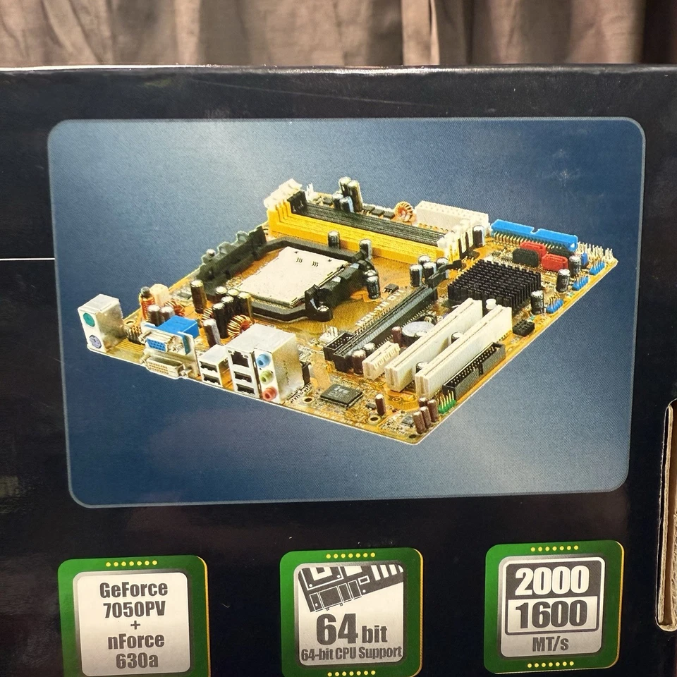 ASUS M2N-VM DVI AM2 MicroATX nForce Motherboard In Box With Accessories NEW - Image 3 of 4