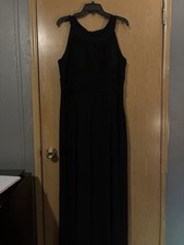 SLNY Black Tiered Evening Dress Size 18 Cocktail Formal