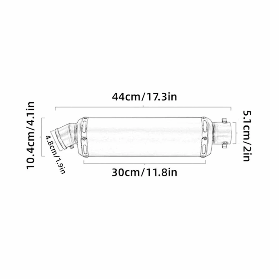 440mm Universal Motorcycle Muffler Exhaust Pipe For BMW Yamaha Kawasa UK - Image 3 of 4