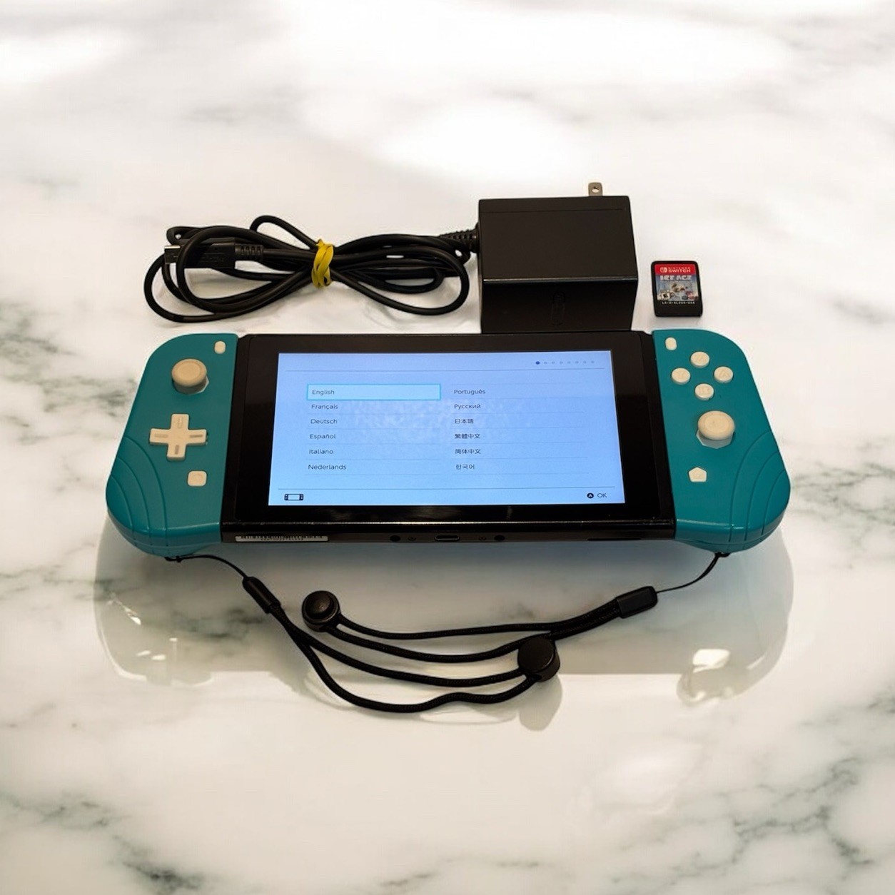 Nintendo Switch 32GB Console Custom Joy-Cons w/Charger, 1 Game