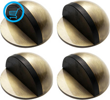 Quality Upgraded 4Pcs Brushed Brass Self Adhesive Door Stop, Floor Mounted Half