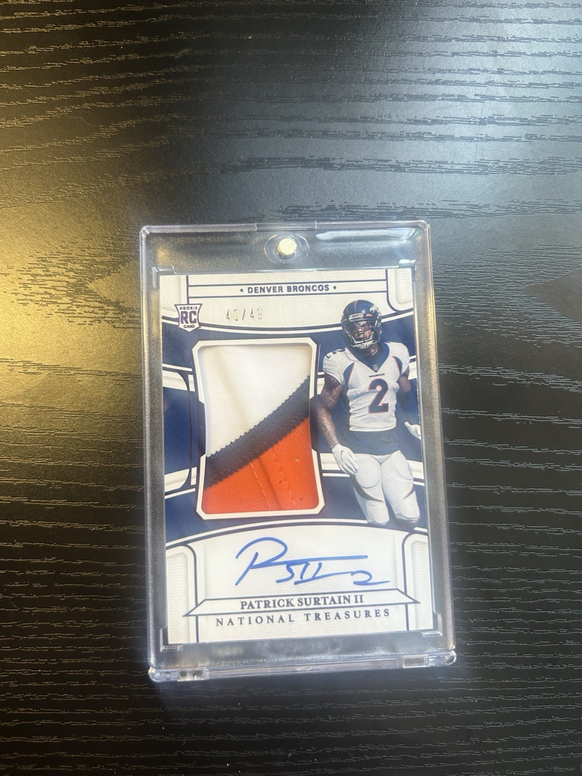 Patrick Surtain II Panini National Treasures Rookie 40/49 RPA Patch Auto DAMAGE