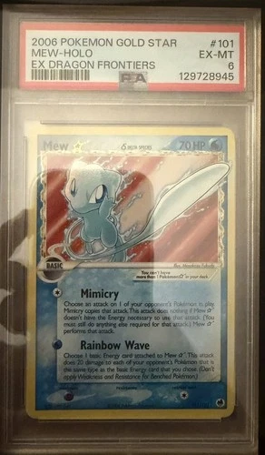 2006 POKEMON EX DRAGON FRONTIERS GOLD STAR #101 MEW-HOLO PSA 6