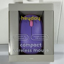 Heyday Compact Wireless Mouse Bluetooth 5.1 Purple Pink USB Receiver PC Laptop