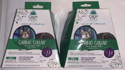 Genuine Calm Paws Caring Collar with Cat Calming Disk  XS *Lot of 2* FREE SHPPNG