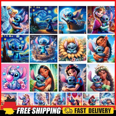 5D DIY Full Round Drill Diamond Painting Cartoon Stitch Home Office Decor Craft