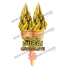 Ice cream van sticker Dubai Chocolate Kadaif Straw Whippy Twin Cone