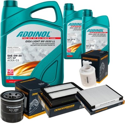 DENCKERMANN Inspektionspaket ADDINOL GIGA LIGHT 5W-30 7L für KIA Proceed 1.0