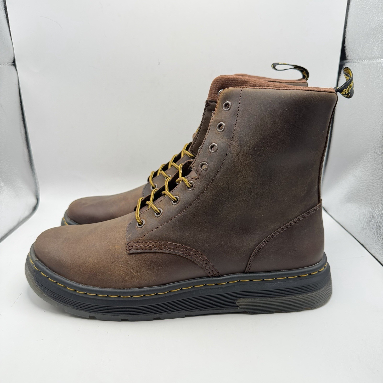 NEW! Dr. Martens Dark Brown Crazy Horse Crewson Boots Unisex Men's 11 Women’s 12