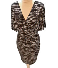 VINCE CAMUTO Chic HOUNDSTOOTH Faux Wrap Belted V-Neck Dress (Size- 12 ) NWT $119