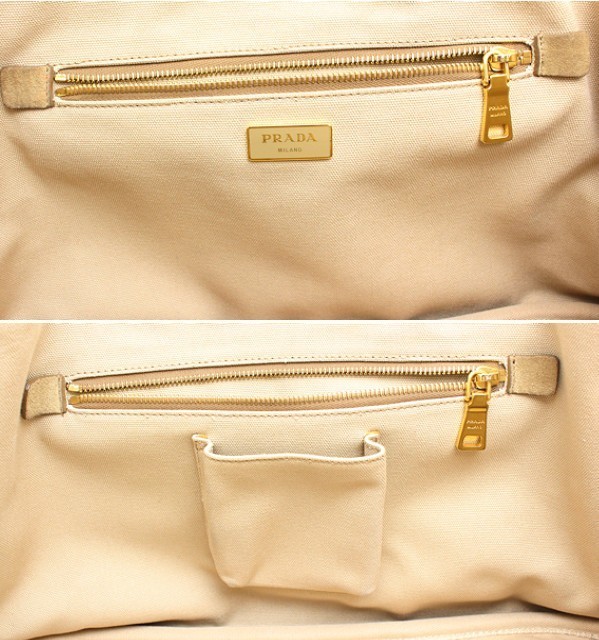 PRADA Tweed Canapa Tote 2WAY Bag BN2042 Pink Beige Suede 60455 from japan thumbnail 9