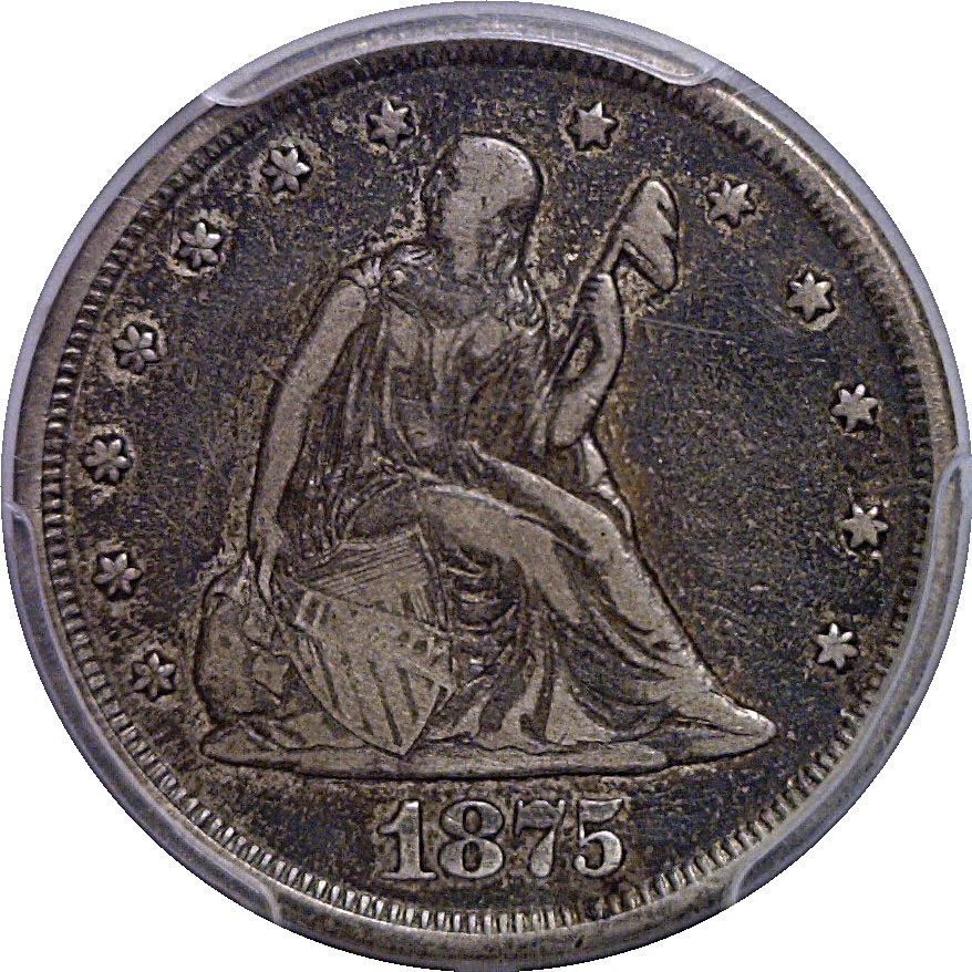 1875-CC 20C Twenty Cent Piece PCGS VF-25 - Image 2 of 3