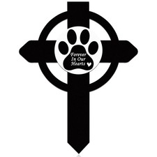 Wesiti Dog Pet Grave Markers Metal Memorial Stake Paw Print Memorial...