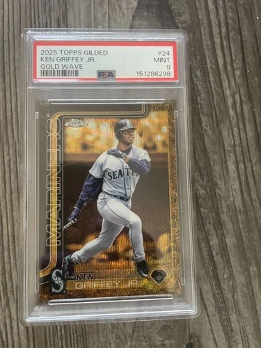 PSA 9 - 2025 Topps Gilded Collection Ken Griffey Jr #24 Gold Wave Refractor /75