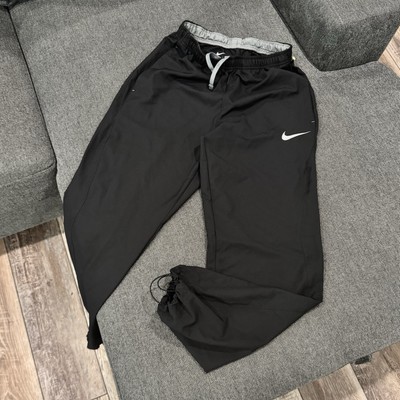 Nike Baggy Vintage Track Pants Black Swoosh Drill Y2K