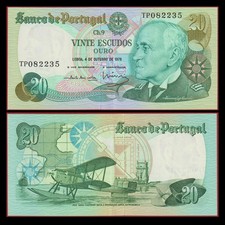 🇵🇹 Portugal 20 Escudos Hydroplane 1978  P 176 b  Crisp EF-AU