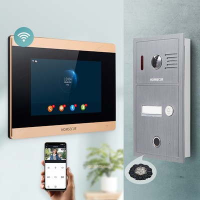 HOMSECUR 7'' WLAN HD Video Türklingel Gegensprechanlage Fingerabdruck Zugang