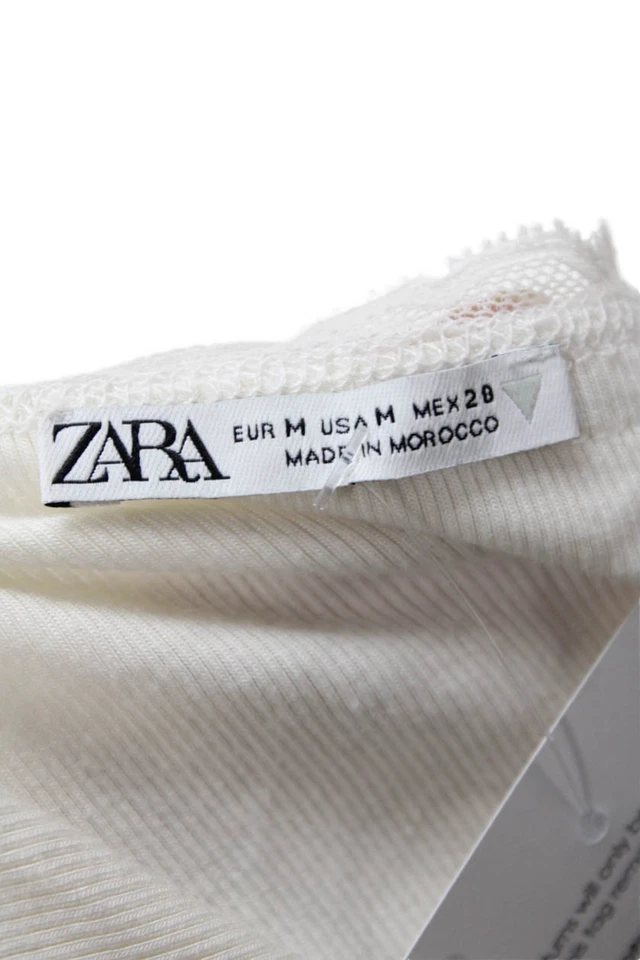 Camisola Zara Mujer Cuello Cuadrado Blanco Poliamida Elastano Talla M Foto 4 de 4