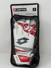 Lotto GK300 Goalkeeper Gloves Size 9 Soccer Goalie Gloves White Red