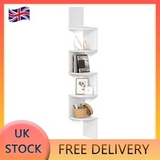 5-Tier Corner Floating Shelf Wall Mounted Display Unit for Living Room Home