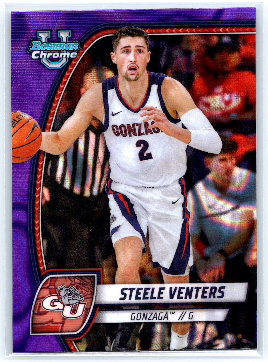 Steele Venters 2024-25 Bowman University Chrome Purple Lava Refractor #92