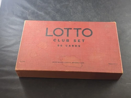 Vintage Milton Bradley Lotto Club Set Wood Numbers Collectible Bingo Game