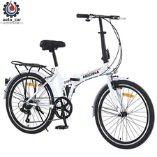 24" Folding Bike Shimano 7-Speed for Adults - Full-Size Ride, Compact Storage