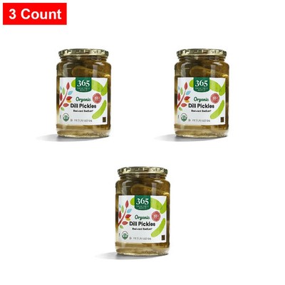 365 By WFM, Organic Kosher Dill Pickles, Reduced Sodium, 24 Oz - 3 Count