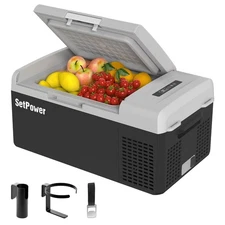 Setpower FC15 Portable 12v Refrigerator, -4℉-68℉ Fast Cooling Car Re