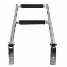  Stainless Steel Telescoping 2 Step Boat Ladder Swim Upper Platform Marine Yacht