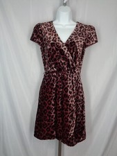J Crew Velvet Leopard Animal Print Faux Wrap Dress Size 0 New