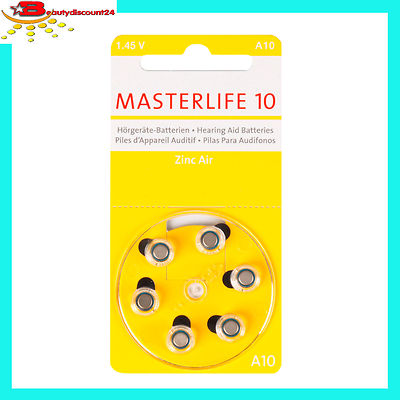 MASTERLIFE HÖRGERÄTE BATTERIEN  Typ 10 PR70 gelb A10 Batterie Auswahlsortiment