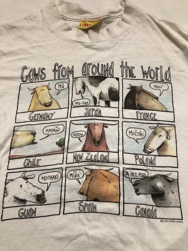 Vintage Lake Street Shirts Made In USA Men's Size L COWS FROM AROUND The World - Picture 2 of 10