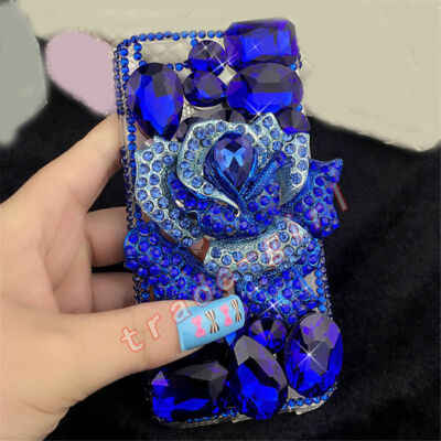 Luxury Bling Glitter Rose Diamond Rhinestone Crystal Case Cover For Cell Phones