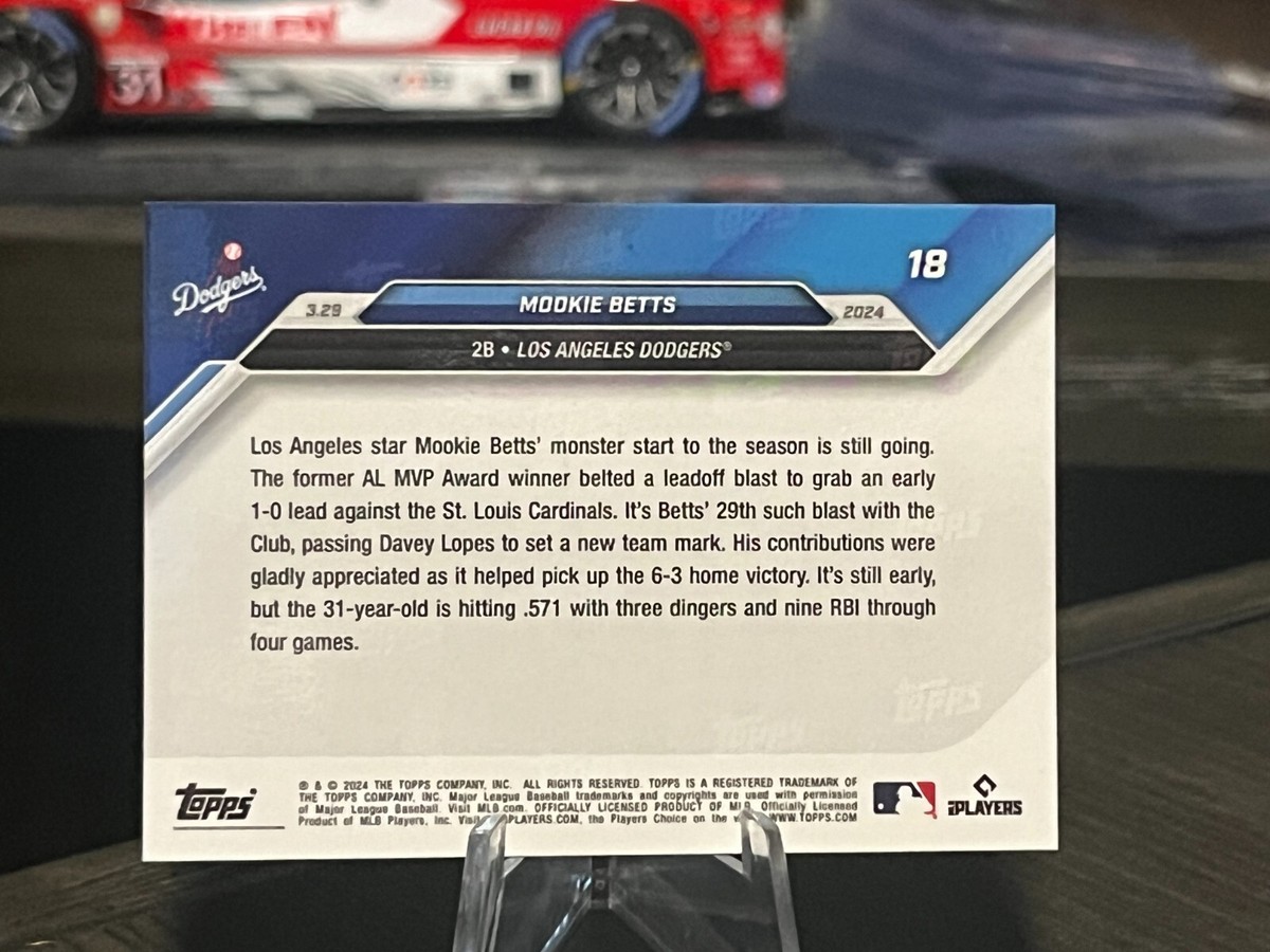 2024 MLB TOPPS NOW Card Mookie Betts #18 Los Angeles Dodgers