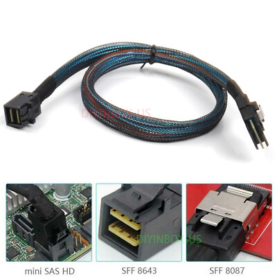 Mini SAS SFF-8087 to Mini SAS SFF-8643 Internal HD High Density Data Cable 0.5M#