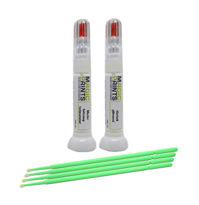 Lackstift Set geeignet für Audi / VW, L8Z8 Brilliantsilber + Klarlack+ Anleitung