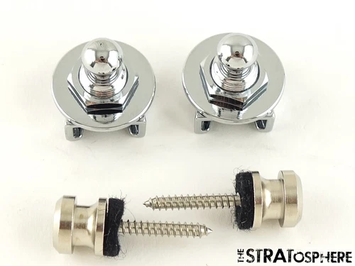 2 Fender Locking STRAP LOCKS & KNOBS - Strat USA, Ultra II Stratocaster