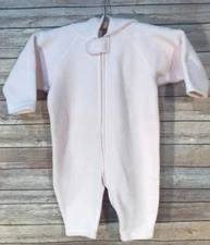 Hanna Andersson Fleece Baby Girl Bunting Snow Pale Pink Size 80cm