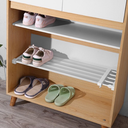 Adjustable Closet Cupboard Storage Organizer Shelf Extendable Divider Rack White - Picture 2 of 13