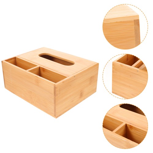 Caja de almacenamiento de madera escritorio pañuelos oficina dispensador facial soporte para el hogar - Imagen 12 de 12