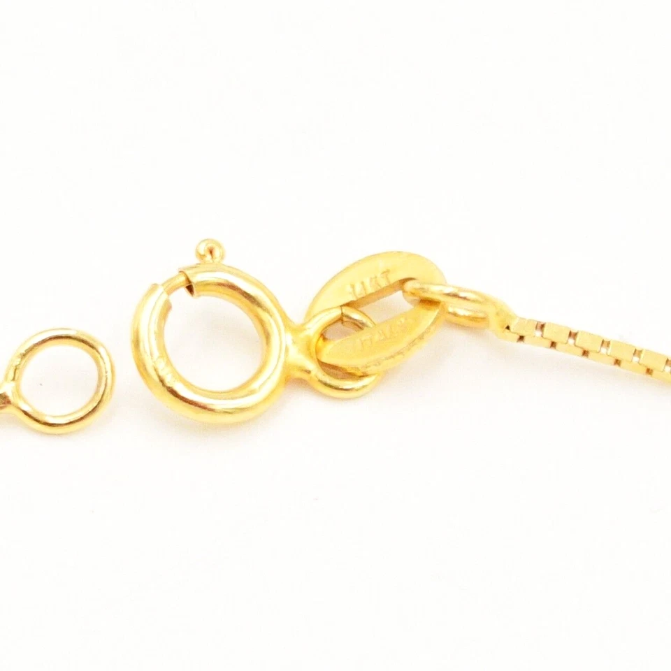 Brazalete de eslabones de cadena cilíndrico y caja de bolas Aurafin italiano de oro amarillo de 14k 9" Foto 3 de 4