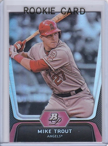 MIKE TROUT ROOKIE CARD Los Angeles Angels Baseball BOWMAN PLATINUM RC!