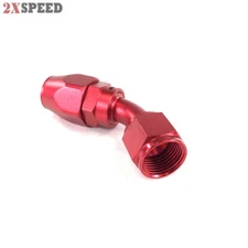 -8AN AN8 45 Degree Swivel Oil/Fuel/Gas Line Hose End Fitting Adapter Red