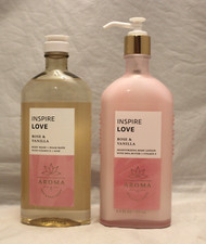 Bath  Body Works Aromatherapy Rose Vanilla Body Lotion  Wash Foam Bath