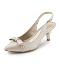 NEW BANDOLINO GOLD LEATHER SLINGBACK PUMPS SIZE 8 M  69