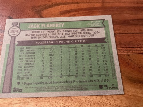 2025 Topps Heritage Red border Jack Flaherty - 第 2/2 張圖片
