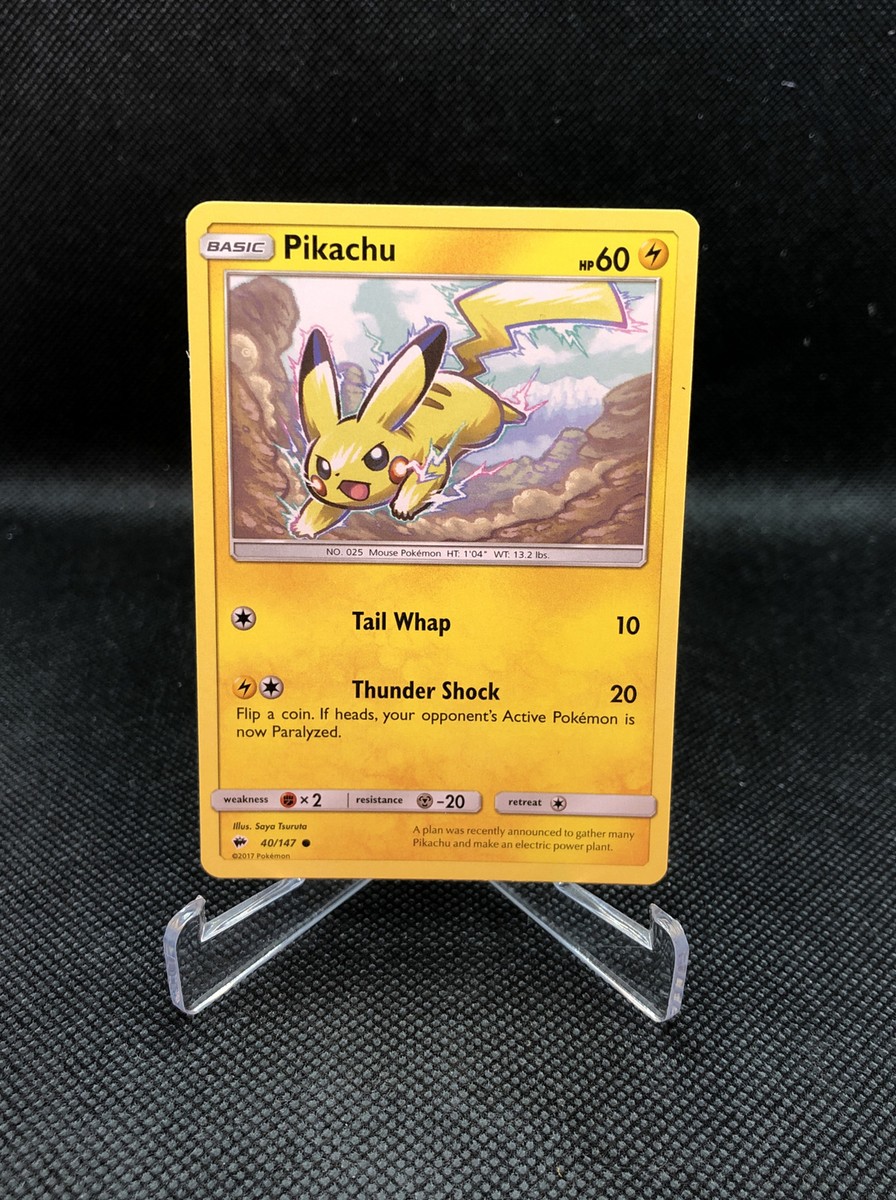 Pikachu 40/147 - Common Pokemon Card - Burning Shadows Set